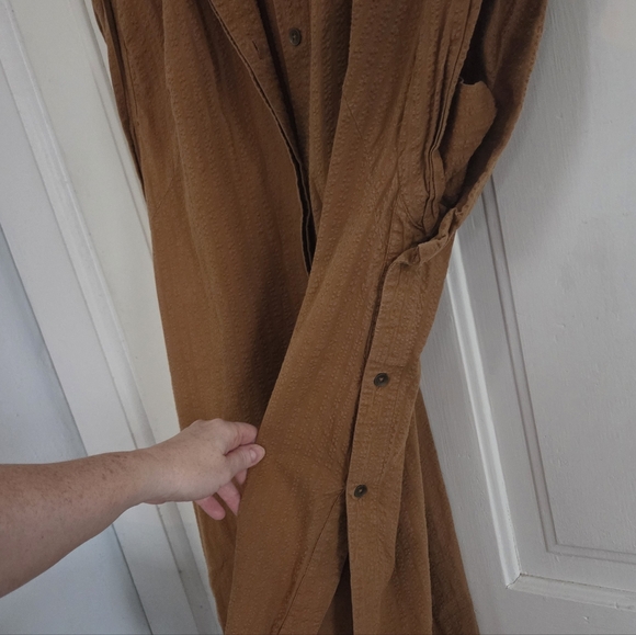 Anthropologie Maeve Brown Button Down Dress - Picture 7 of 16